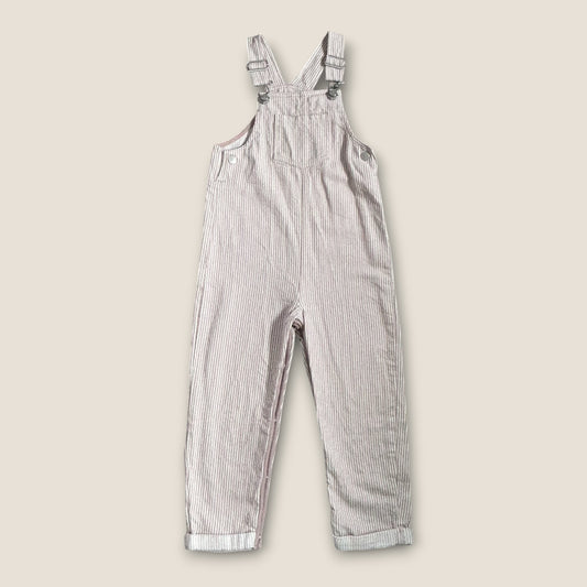 2-3 Years M&S Beige PinStripe Denim Dungarees