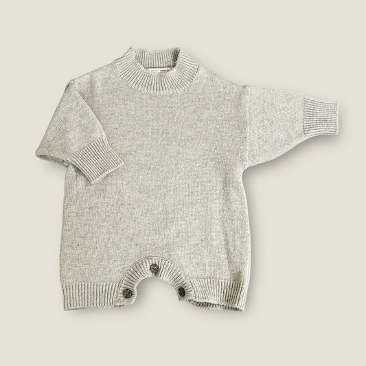 3-6 Months Anggo Bebe Korean Fashion Beige Knitted Romper Suit