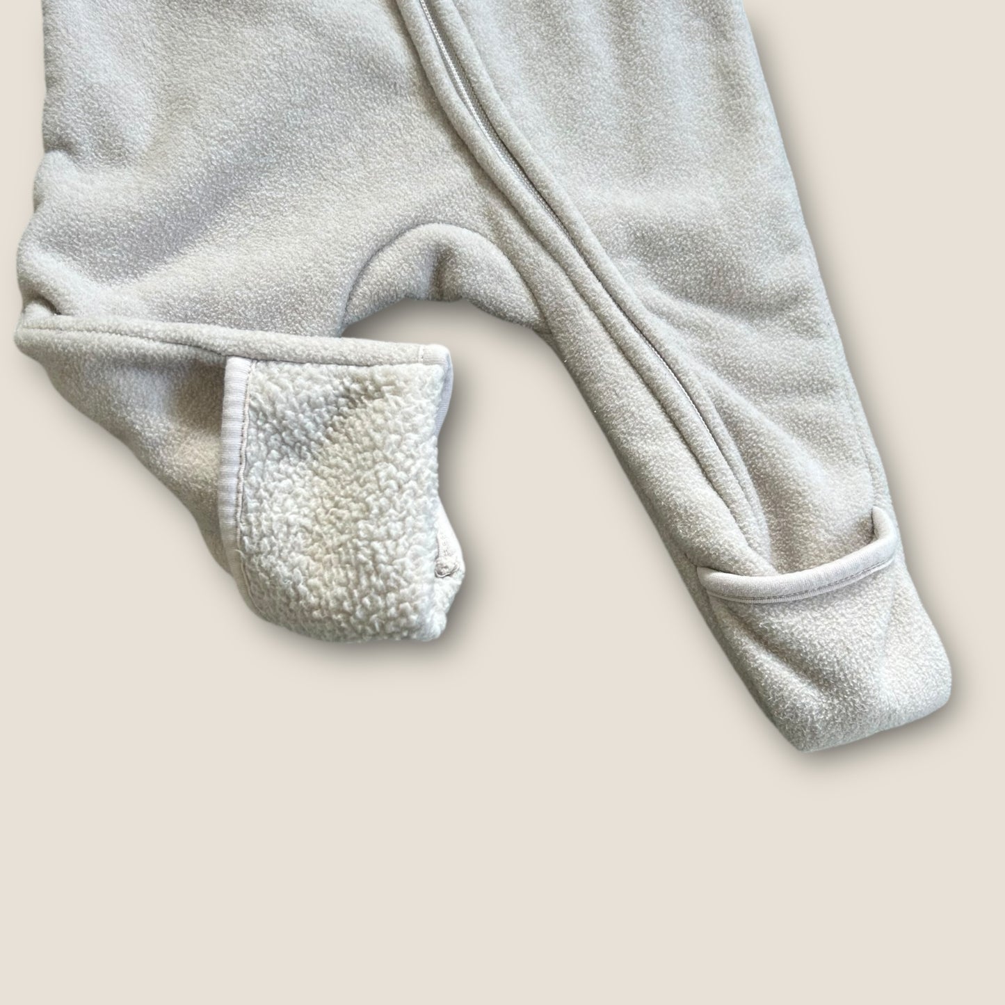 2-4 Months H&M Unisex Beige Fleece Jacket All in One Snow Suit