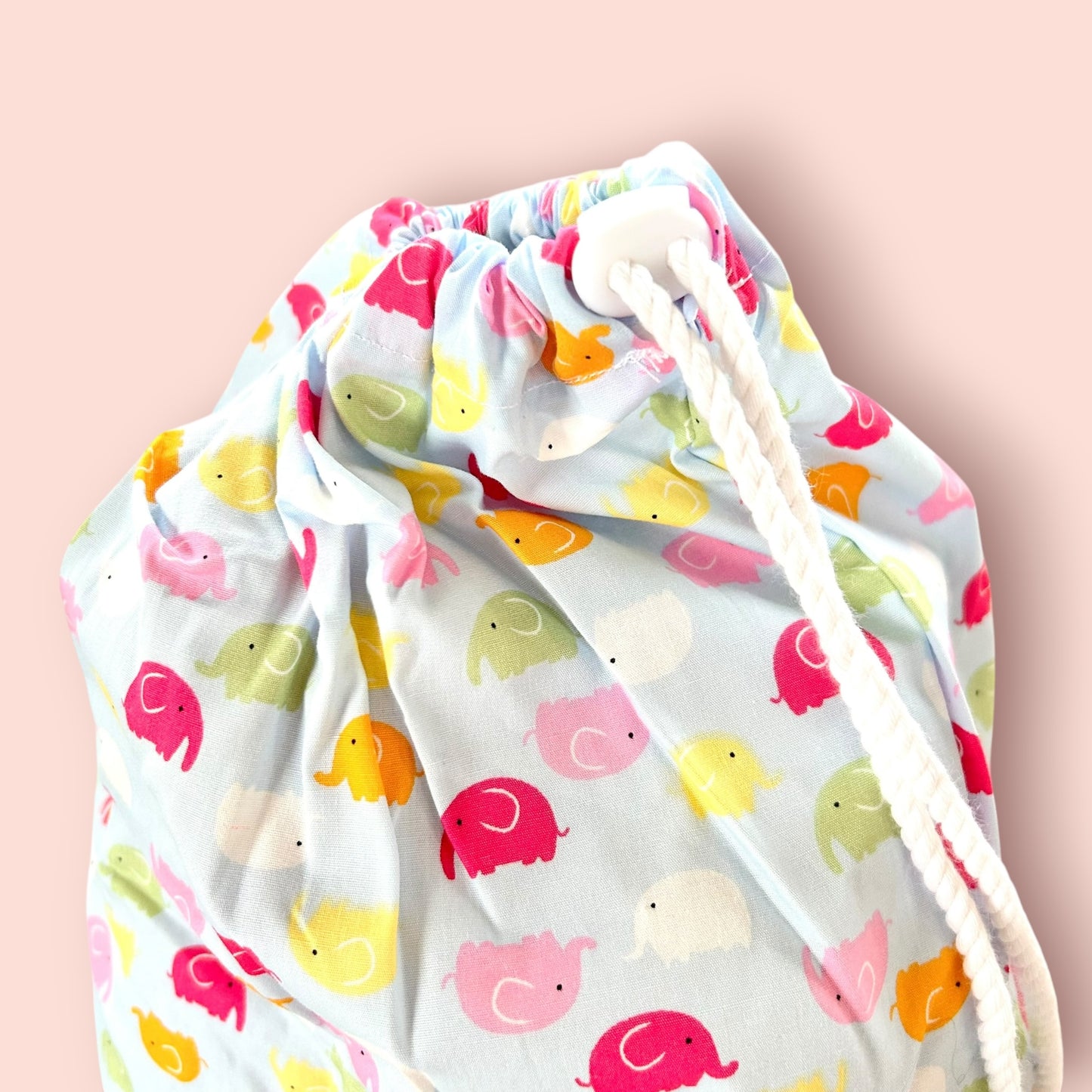 Mini Elephants Drawstring Childrens Bag Handmade