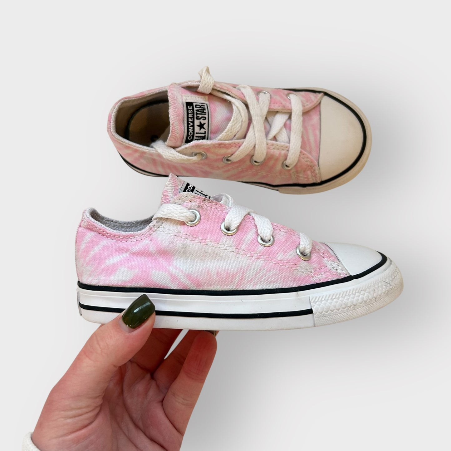 UK 8 Infant Converse Pink Tie Dye Trainers