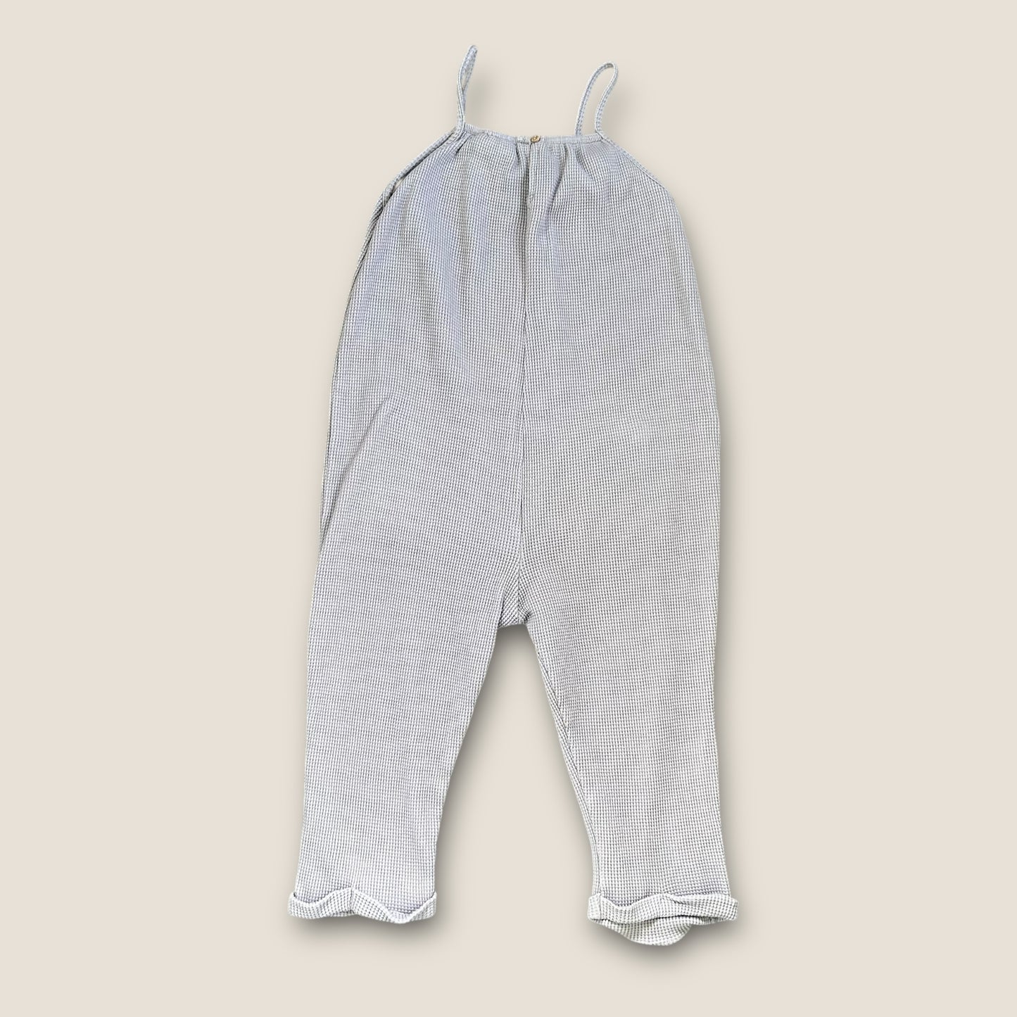 2-3 Years Zara Grey Waffle Knit Dungarees Jumpsuit All in One