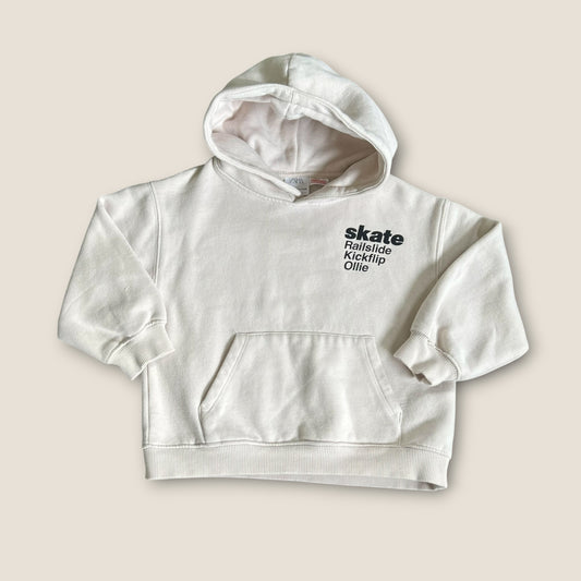 4-5 Years Zara Cream Skate Graphic Sweatshirt Hoodie