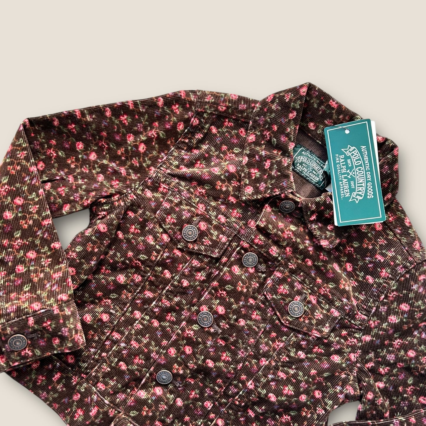 2-3 Years Ralph Lauren Polo Brown Floral Corduroy Jacket NEW
