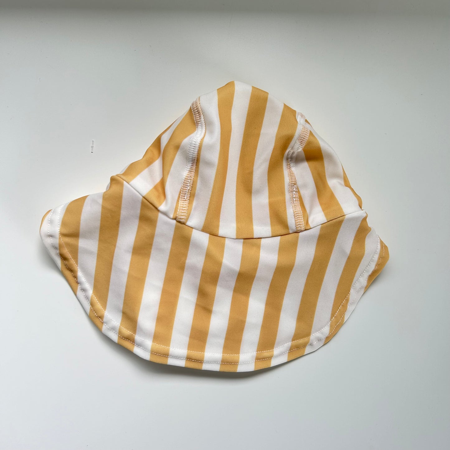 0-6 Months Mustard Yellow Striped Swimming Hat