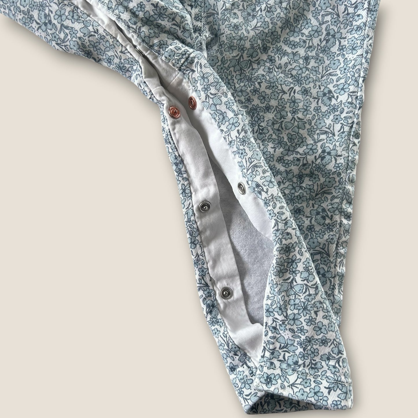 12-18 Months M&S Blue Floral Dungarees Romper Suit