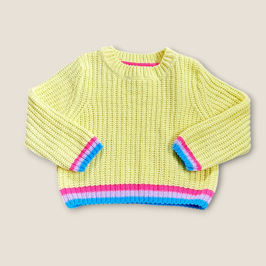 2-3 Years M&S Marks and Spencer Yellow Chunky Knit Jumper