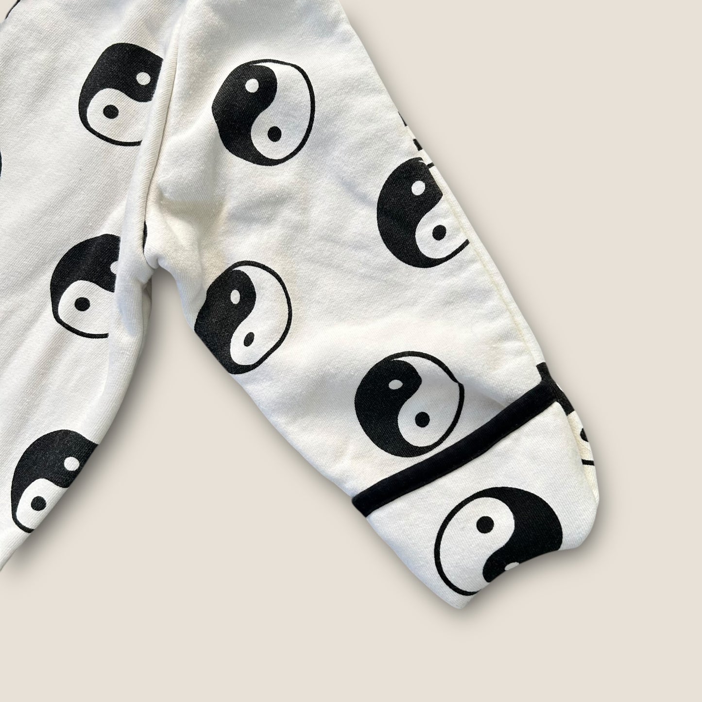 9-12 Months Another Fox Cream Sweatshirt Suit All in One Ying Yang Print