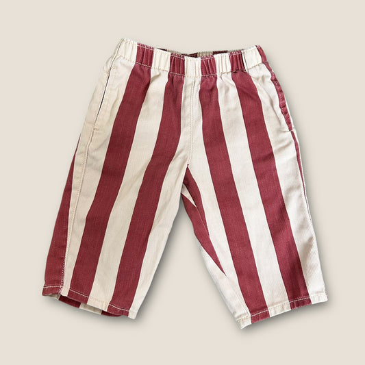 6-9 Months Next Red and Cream Striped Wide Fit Jeans Trousers
