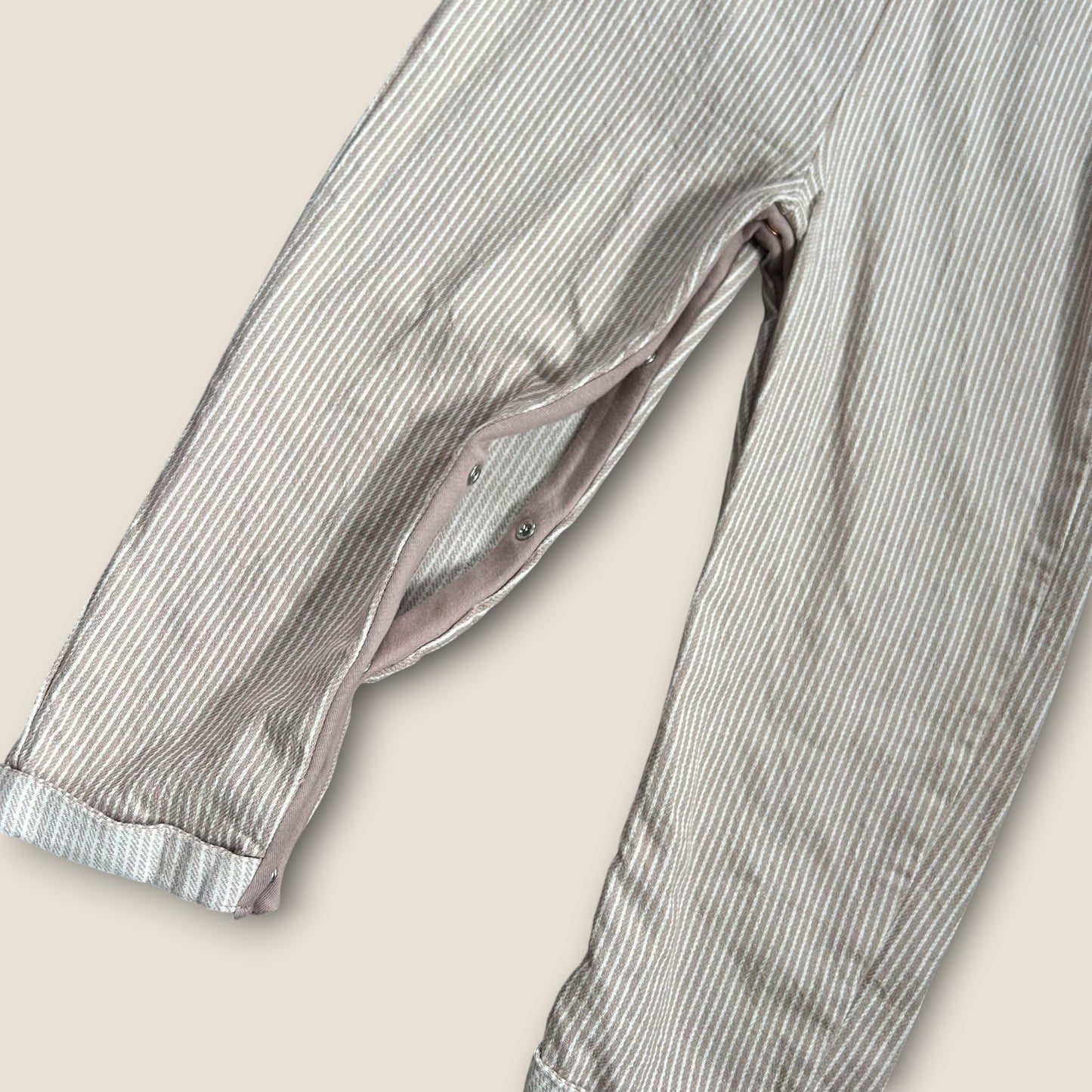 2-3 Years M&S Beige PinStripe Denim Dungarees