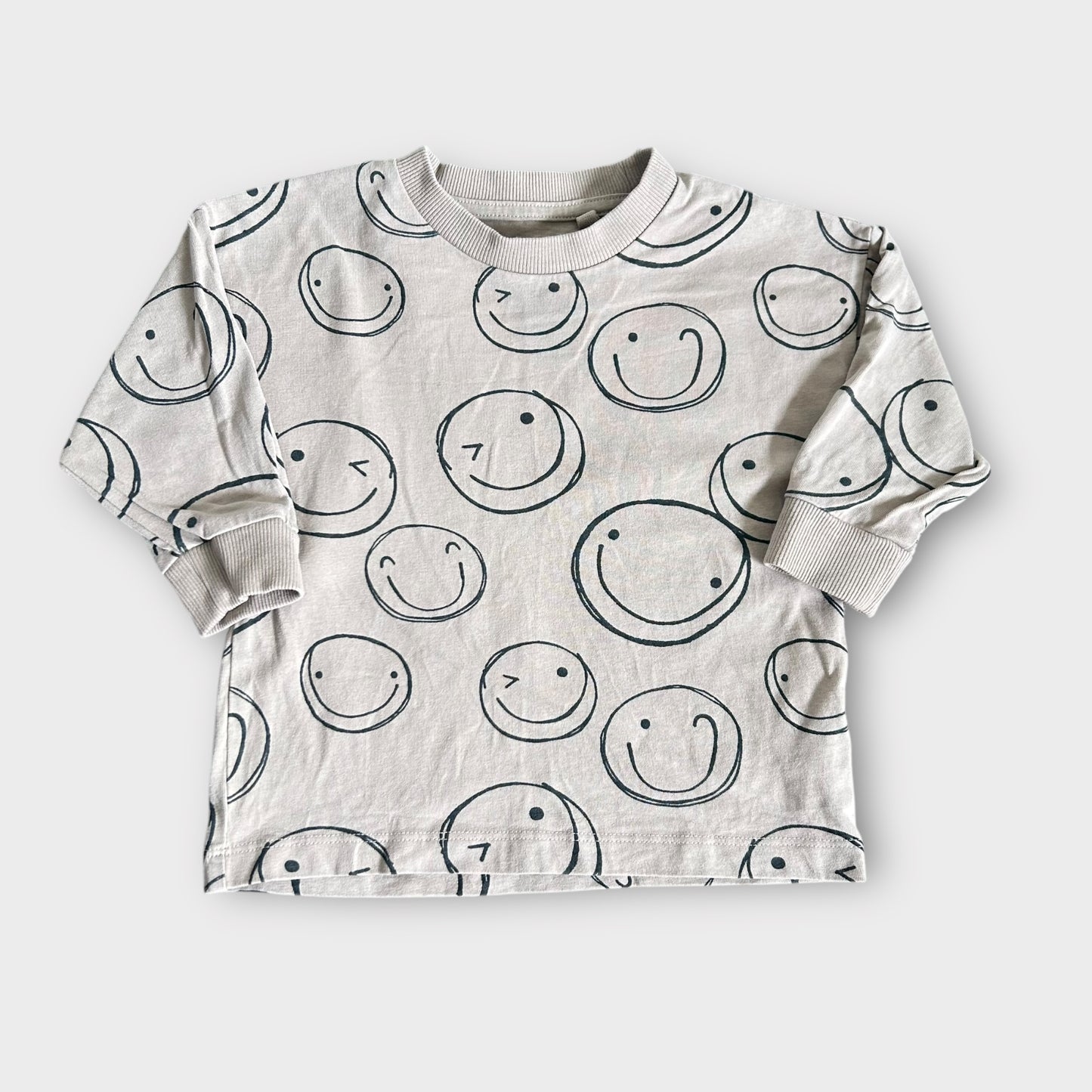 12-18 Months Next Light Brown Smiley Face Long Sleeved Jersey Top