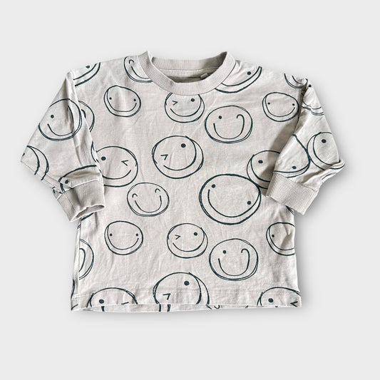 12-18 Months Next Light Brown Smiley Face Long Sleeved Jersey Top