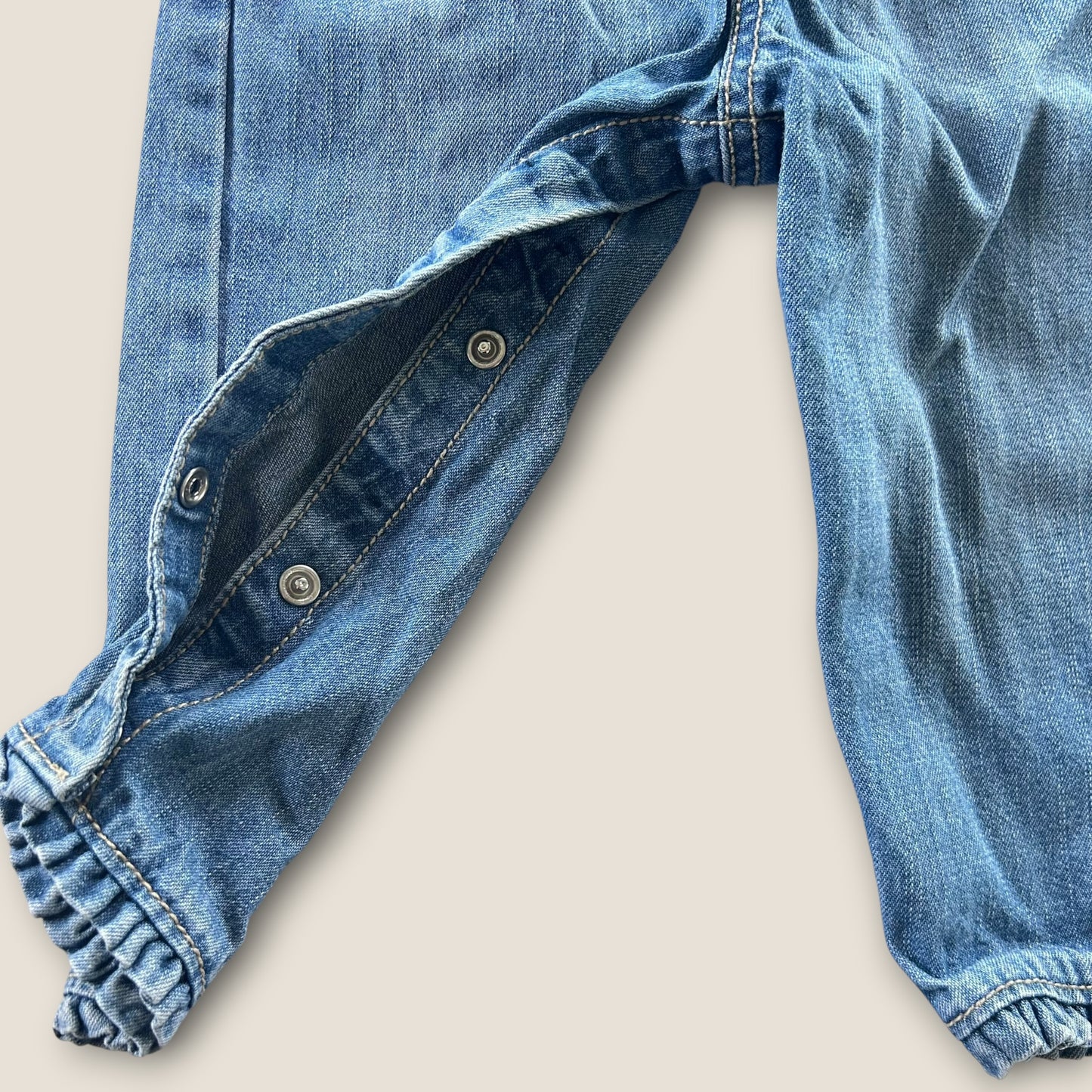 12-18 months Oshkosh Embroidered Floral Denim Dungarees