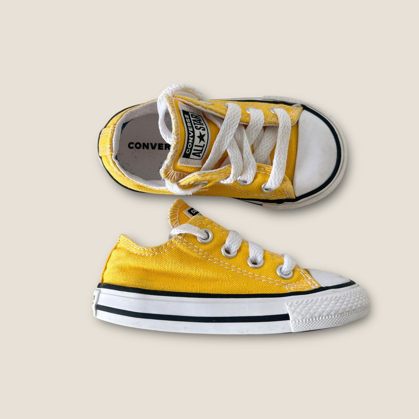 UK Infant Size 5 Mustard Yellow Low Converse Trainers