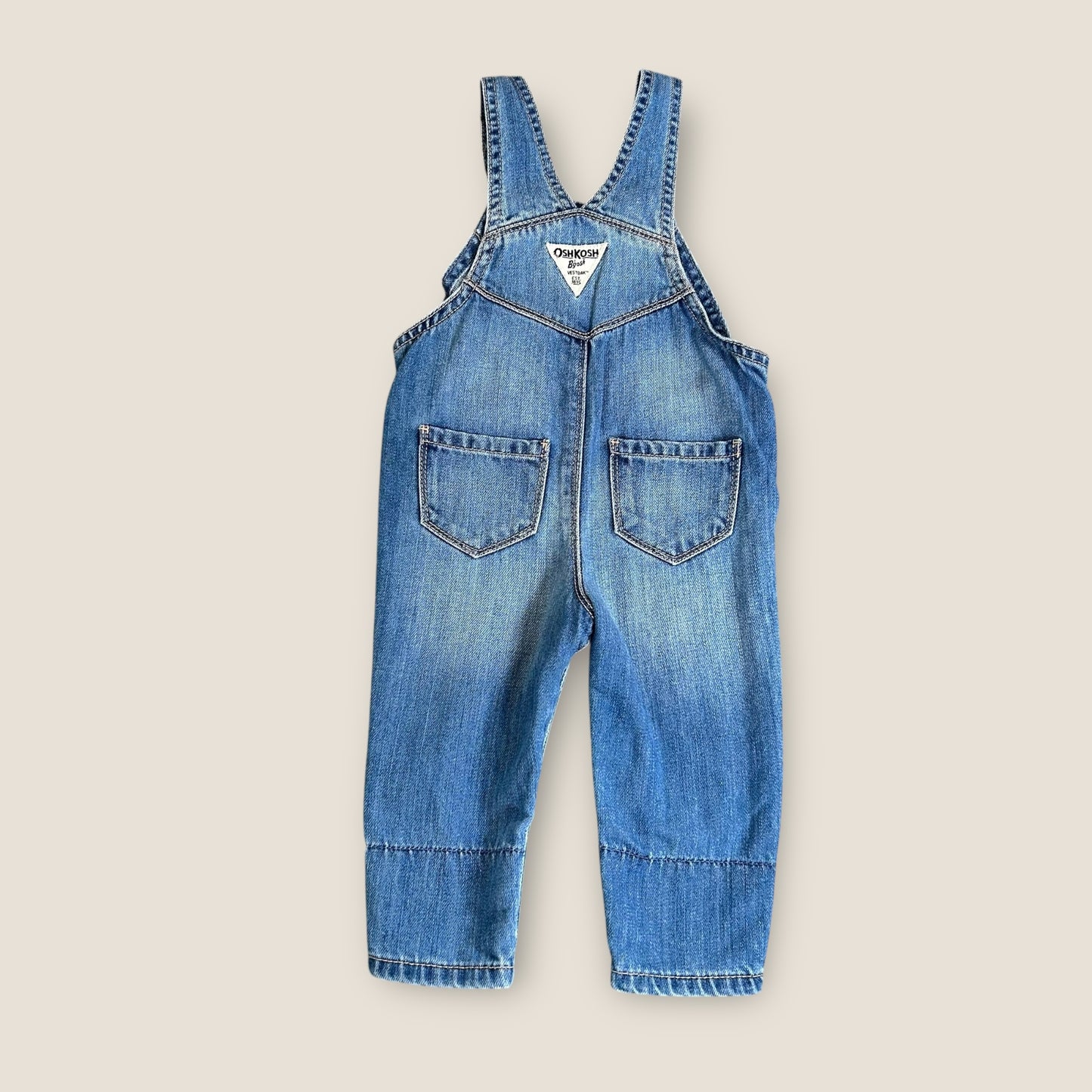 6-9 Months OshKosh Vintage Denim Floral Dungarees Romper Suit