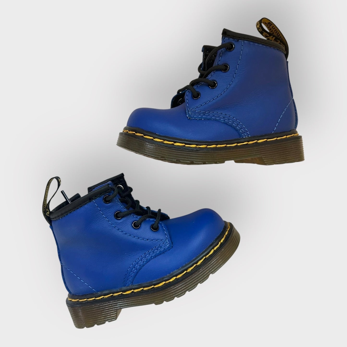 UK Infant 3 EU 19 Bright Blue Leather Dr Martens Boots