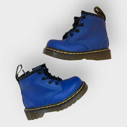 UK Infant 3 EU 19 Bright Blue Leather Dr Martens Boots