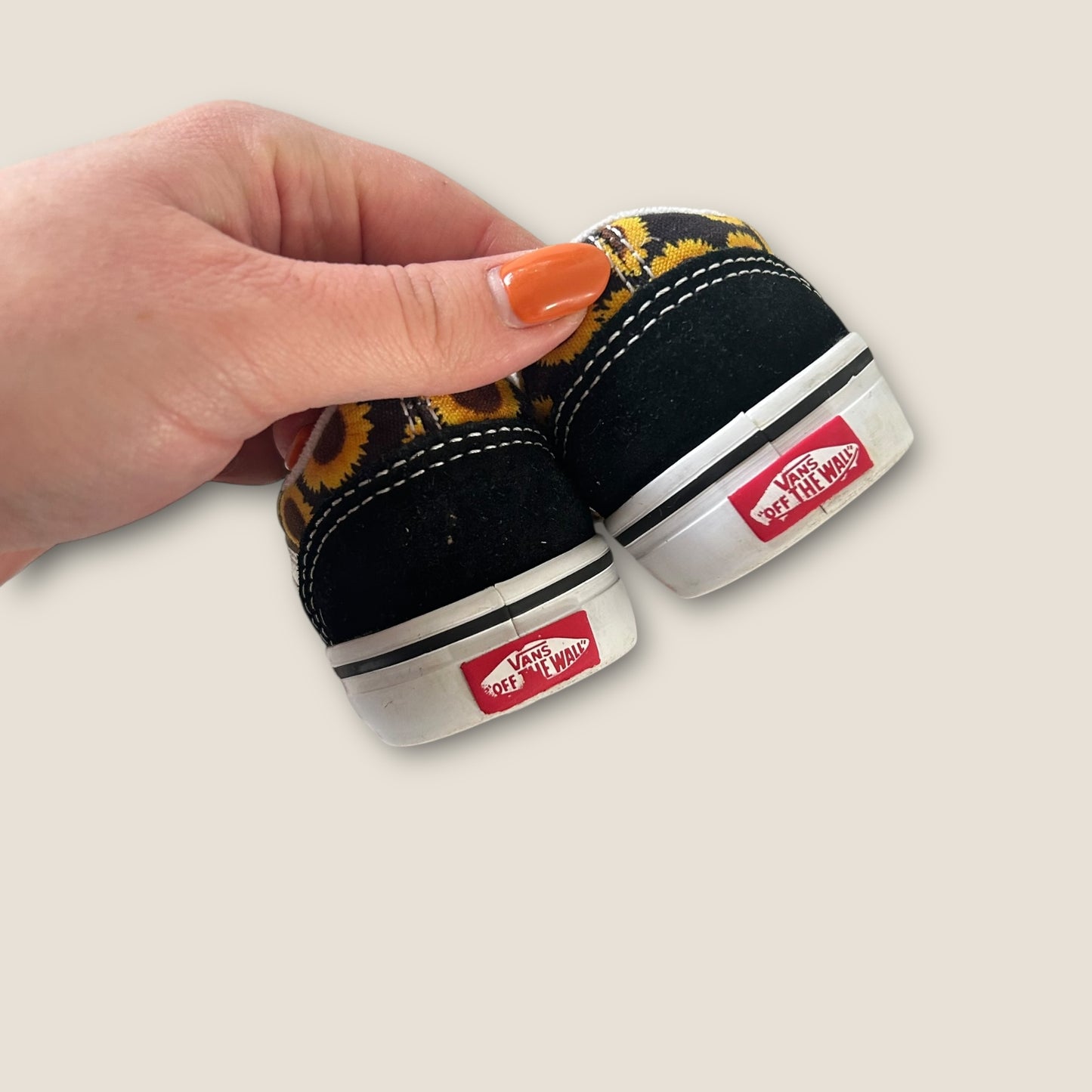 UK Infant Size 7 Vans Classic Velcro Sunflower Black Trainers