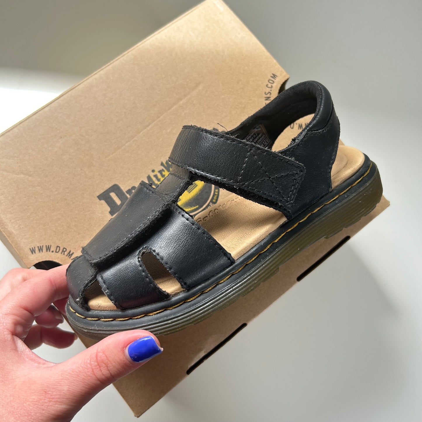 UK Infant size 11 EU 29 Black Leather Dr Martens Chunky Sandals