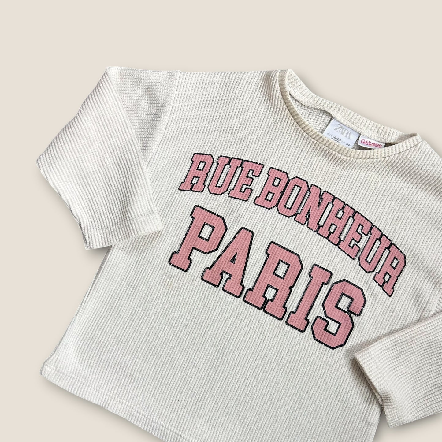 18-24 Months Zara Cream Waffle Knit Top